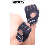 AOLIKES 1 Pair Breathable Workout Gloves Weight Lifting Fingerless Gym Fitness Exercise Gloves for Powerlifting Training Cycling