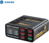 SUNSHINE SS-304Q 6 Port USB Smart Fast Charger for Mobile Phone Tablets QC3.0 Multi-device Digital Display Charging Station