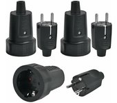 enchufes macho y 3 enchufes hembra, enchufe eléctrico de 250 V 16 A Enchufe eléctrico con toma eléctrica impermeable de goma Enchufe macho y hembra para exteriores