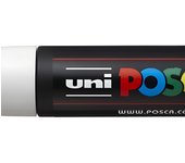 Marcador de Pintura Posca PC-17K - Punta Biselada de Poliéster 15mm - Tinta Base Al Agua - Resistente a la Luz - Cartelería y Decoración - Color Blanco (5 Uds)