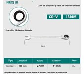 Combination Wrench Ratcheting Wrench Open end Spanner from 6 mm-24 mm Chrome Vanadium Steel, Long Pattern, Mirror Chrome Finish