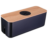 Wooden Cable Storage Box Power Line Storage Case Dustproof Charger Socket Organizer Wire Case Home Cable Winder Organizer