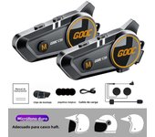 1/2x Bluetooth Motorcycle Intercom Helmet Headset BT5.3 Wireless Interphone Waterproof 300m Intercomunicador Speaker Earphone