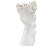 Jarrón Decorativo Cara 28, Porcelana, Blanco, 14,8x13x29 cm