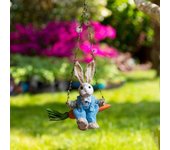 Easter Bunny Pendant Decorative Collection Sculpture Artwork Swing Rabbit Hanging Decor for Fence Yard Cafe Decoration Office
