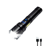 100000 Lumens High Power Flashlight Built in Battery Torch Outdoor Tactical Flashlight Emergency Spotlight Most Powerful Lantern