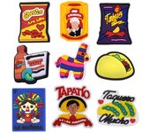 9PCS Cartoon Shoe Charms for Croc,DIY Mexican Charms Decoration Accessories,Party Supplies,Fashionable Shoe Charms