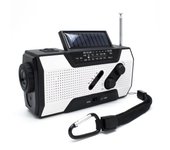 Radio portátil Power Bank Radio meteorológica de emergencia con NOAA/AM/FM USB/solar/manivela de carga alarma SOS y linterna, Radio meteorológica de emergencia