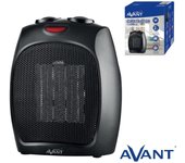 Avant - Calefactor Cerámico Portátil 1500w con 2 Niveles De Potencia: 750w - 1500w. Termostato Regulable, Protección Sobrecalentamiento, Control Automático, Función Ventilador. Color Negro calidad de confianza