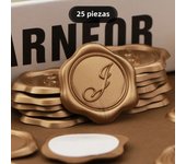 25pcs Initial Alphabet Adhesive Wax Seal Stickers, Letter (A B D F G H J K L M N P R U V ) Wax Seal Stamp Stickers Envelope Seal