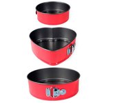 STARLEY-Molde de Horno Desmontable, Molde deBizcocho, 3 Piezas Molde Tarta Desmontable Moldes para Pasteles (3 Piezas Corazón)
