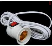 E27 2.5/4M cable plug-in chandelier bulb holder with switch American plug portable bulb holder  US Hanging Light Lamp Base 1PC