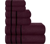 Juego de 6 toallas de Algodón ultrasuave, contiene 2 Toallas de Baño de 28x55 pulgadas, 2 Toallas de mano de 16x24 pulgadas y 2 Paños de 12x12 pulgadas, ideal para uso Diario, compacto Y