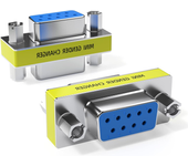 CABLEPELADO Adaptador de Serie Hembra a Hembra, Acoplador RS232 DB9, Adaptador de Cambiador de Género RS232, Conector 9 Pines Hembra a Hembra, Plug 9 Pin RS-232 DB9 Female, 9 Pines, Hembra a Hembra