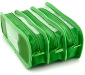 Office Box Estuche Porta Lápices Triple Escolar de Gran Capacidad en Polipropileno con Bordes Reforzados y Cierres de Cremallera E Identificador Frontal con Tarjeta Incluida– Colorline