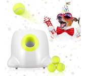 Lanzador automático de bolas, GJCrafts 3 Ajustes de distancia de lanzamiento Máquina interactiva para pelota de tenis de lanzamiento de entrenamiento de perros IQ y diversión (3 bolas incluidas)