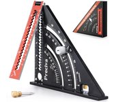Escuadra de carpintero de metal plegable de aluminio, regla triangular, escuadra combinada de 317 mm, regla de ángulos multifunción, transportador de 45 a 90 grados, herramientas de carpintero, herramientas para trabajar la madera