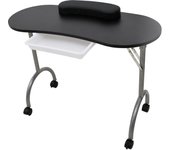 vidaXL Mesa de Manicura Plegable de Ruedas Mueble Salón de Belleza Uñas Color Blanco,  Negro, y mas