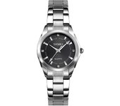 Relojes de mujer de moda, pulsera de acero inoxidable de cuarzo analógico de 36 mm