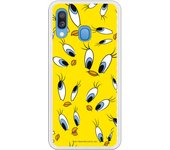 Funda original compatible con Samsung Galaxy A20E - Patron Ojos Piolin Amarillo