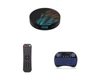 Android 10.0 TV SMART TV BOX 4G+128 GB,con Mini Teclado inalámbirco con touchpad RK3318 Quad-Core 64bit WiFi-Dual 5G/2.4G,BT 4.0, 4K*2K UDR H.265, USB 3.0 Smart TV Box