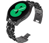 20mm 22mm Band for Samsung Galaxy Watch 4/classic/5/6/active 2 Leather+Metal Link bracelet correa HUAWEI watch gt 2e 3 4 Strap