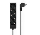 Aisens regleta multiple de 4 tomas sin interruptor con cable 3×1.5mm2 - 1.4m - color negro