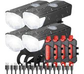 Bike Light Set Bicycle Headlight Taillight Rechargeable Front and Rear Set MTB Bike Flashlight Cycling Lamp Bicycle Accessories