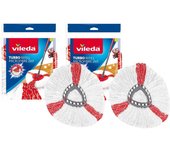 Vileda Recambio Turbo 2 en 1 Mopa Microfibra Rojo Pack de 2