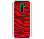 Funda compatible con Xiaomi Redmi 9 - Animal Print Zebra Rojo Granate