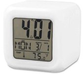 Reloj Despertador, Cubo de Colores, Termómetro Digital, Fecha Alarma Digital