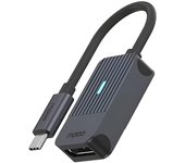 Rapoo Adaptador USB-C a Displayport 4K Ultra HD 2 Pantallas a 60Hz Plug & Play Gris Oscuro