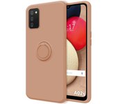 Tumundosmartphone Funda Silicona Líquida Ultra Suave con Anillo para Samsung Galaxy A02s color Rosa
