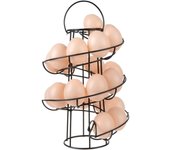 Deluxe - Estante dispensador moderno en espiral, organizador de almacenamiento de huevos de gallina de alambre