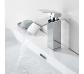 Grifo de Cascada para Baño Cromado, Dolinvo Grifo de Baño de Maple inoxidable Grifo de lavabo para baño, Grifo de lavabo, mezcla monomando frío y Caliente