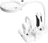 Lupa de soldadura multifuncional de escritorio de 3 lentes 2.5X 5X 16X, herramienta de lupa de lámpara de mesa, lupa de reparación con 6 luces LED