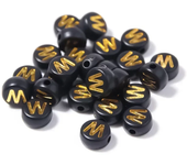 100-500PCS Acrylic Black Gold Color A-Z 26 Letter Beads Round Shape Alphabe Beads for Jewelry Making DIY Bracelet Accessories