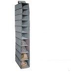 STARLEY-Organizador de zapatos para armario – Muebles zapateros para colgar con 10 compartimentos – Estanterías para zapatos, bolsos o carteras para ahorrar espacio – gris