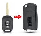KEYYOU Replacement Flip Remote Car Key Shell Case For Chevrolet Captiva 2006-2009 Modified Blank Folding Key 3 Buttons