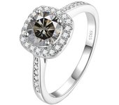 JoyceJelly 1 Carat Colored Moissanite Diamond Rings For Women Female Classic 925 Sterling Silver Ring Wedding Engagement Jewelry