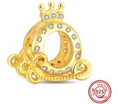 925 Sterling Silver Zirconia Sparkling Beads Gold Love Lock Charms Fit Original Pandora Bracelet Earring DIY Women Fine Jewelry