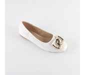 Cosysusy Comfortable Square Toe Flat  Casual  Spring Autumn White Patent faux leather Flat Ballerinas