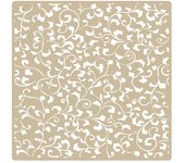 TODO-STENCIL Plantilla MYA Home Decor Floral 005 Medida 50x50cm Diseño 48x48cm, Stencil lavable, reutilizable, maleable y muy resiste, Ideal para decorar paredes, muebles, cojines, cortinas, etc