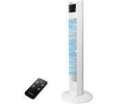 Ventilador de Torre 45W | 95,5 CM with Mando a Distancia Oscilación de 70 ° | 3 Velocidades | 3 Modos | 12H Temporizador | Led Pantalla | Panel Táctil Ventilador de Pie Blanco