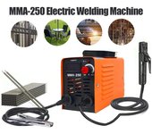 Máquina de soldadura portátil MMA-250, soldador eléctrico de arco inversor, corriente ajustable, compacta, con caja de almacenamiento de herramientas