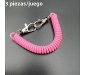 3pcs Plastic Spring Rope Keychain spring Keychain Retractable SpringOrnament Chain - Anti Ioss Spring Mobile Phone Hanging Rope
