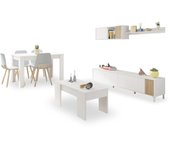 Habitdesign -Pack salón con mesa de centro y mesa de comedor Nitza Max V2B