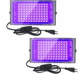 2pcs 100w Uv Led Floodlight Blacklight Ip65 Impermeable, Lámpara Led Ultravioleta, Iluminación De Efectos Para Acuario, Fiesta, Pintura De Neón, Cartel Fluorescente,