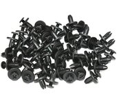 AD 50pcs Clips 8mm Hole Auto Fasteners Retainer Push Pin Door Rivet Black Plastic Clip Fasteners Cars Lined Cover Barbs Rivet