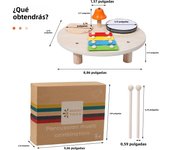 Wooden Xylophone Drum Set For Toddlers,Montessori Baby Musical Instruments Toys, Drum Set Percussion Instruments Musical Toys